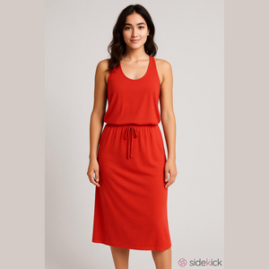 Lanston Dress, SZ S, PTP 17”, Tie W18”, W down 40”, Maxi Dress, Orange,